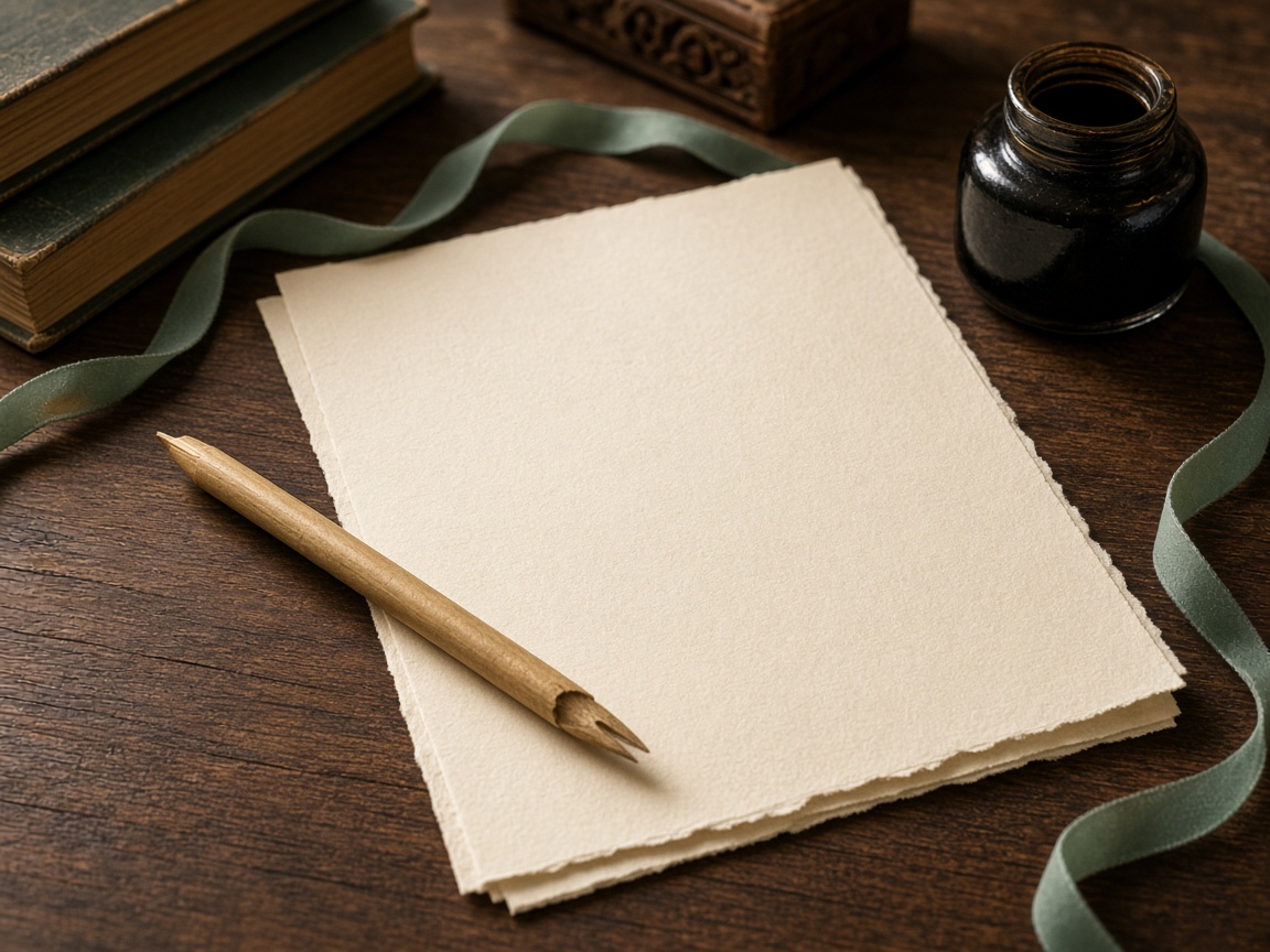 Arabic calligraphy practice materials on a desk